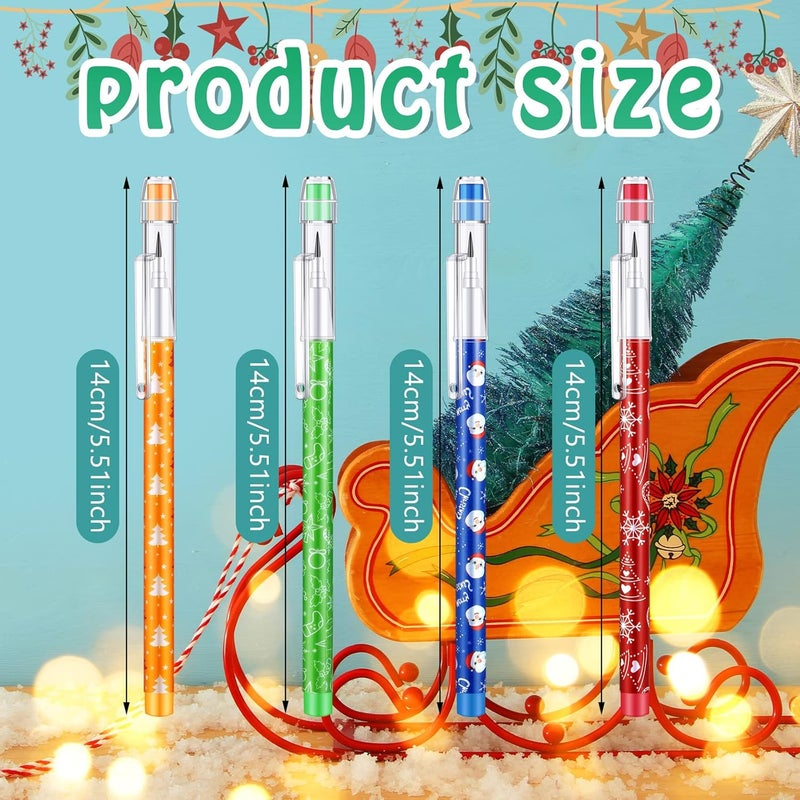 Teling Christmas Stackable Pencils Bulk with Eraser Translucent Pencil Multi Point Stackable Push Pencil Xmas Funny Christmas Winter Theme Pencil Set for School Office Student Teacher Supply(120 Pcs) - Image 2